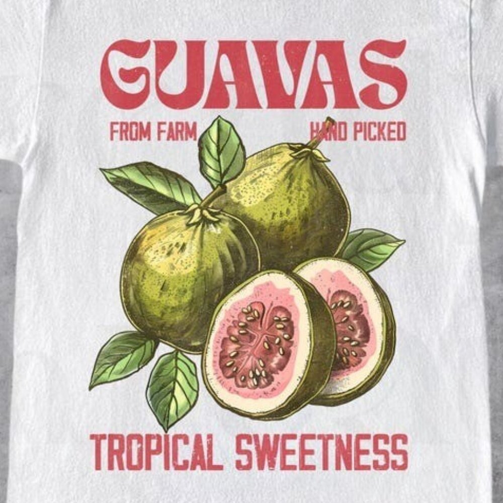Guavas Retro Commercial Graphic Shirt, Vintages Guavas Label T-Shirt - Picture 2 of 5